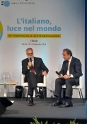 Il Presidente della Dante Alighieri Andrea Riccardi, insieme col Segretario Generale Alessandro Masi